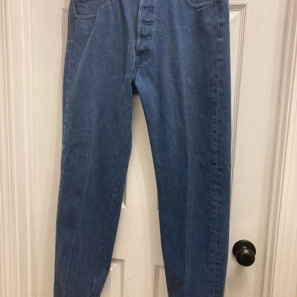 VGUC Men’s Levi’s 501 button fly jeans dark indigo 38 X 32 - Picture 4 of 8